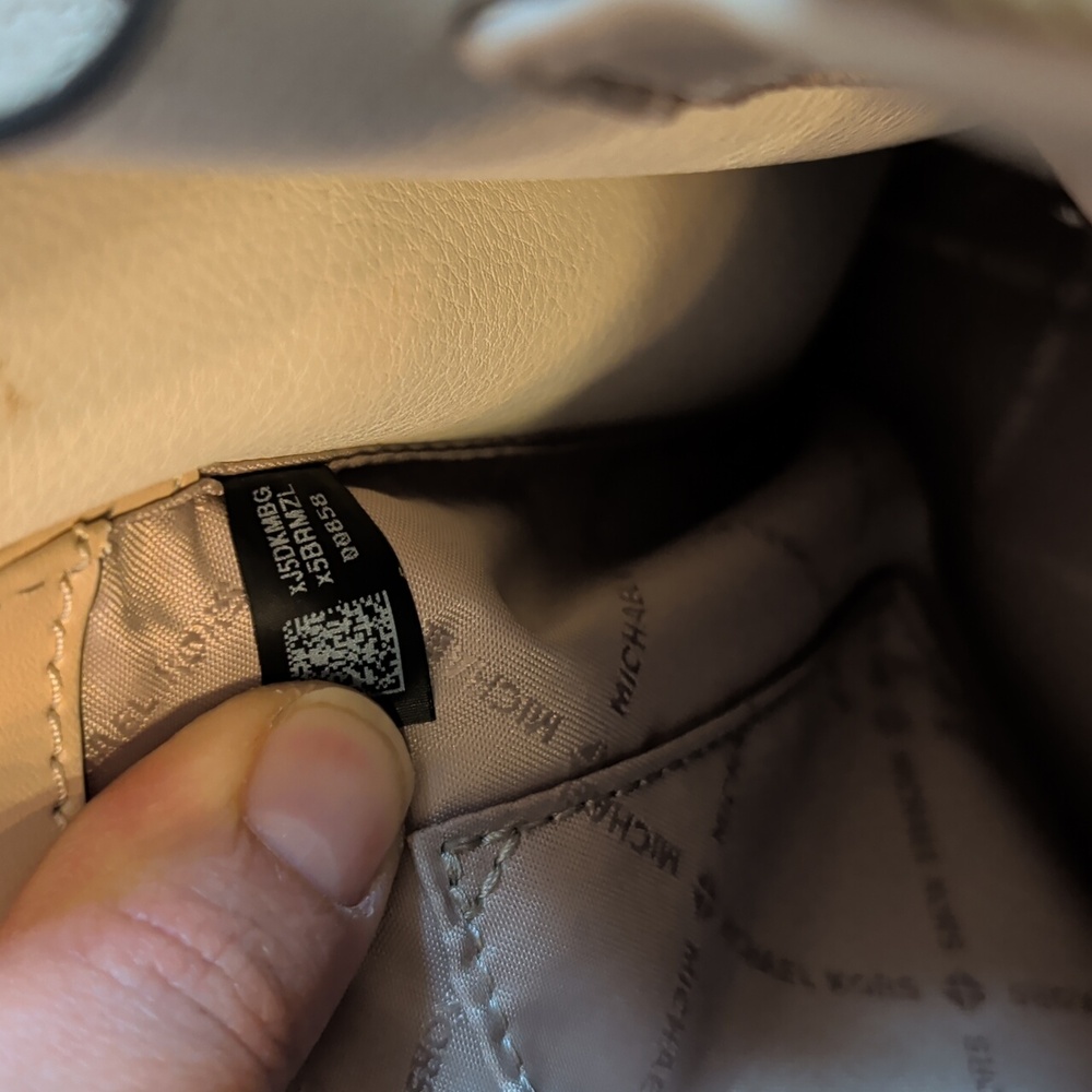 Michael Kors Emilia Large Cream Pebbled Leather Satchel - Picture 13 of 13